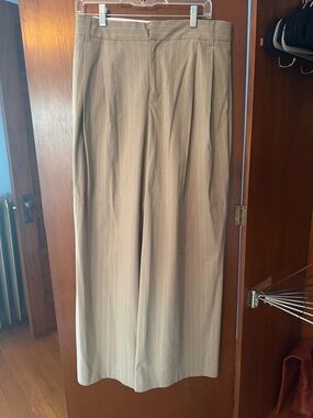 Zara Cream and Brown Tailored Waistband Garment